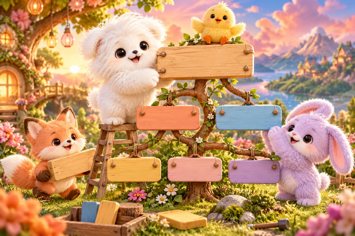 Das Flauschmaskottchen ordnet die Wege durch eine Website.